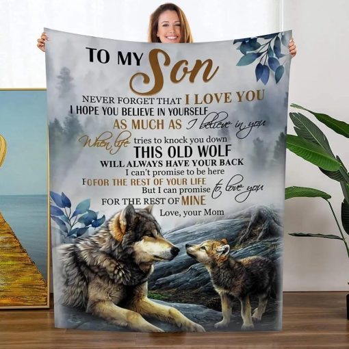 Wolf Blanket Gift To My Son From Mom