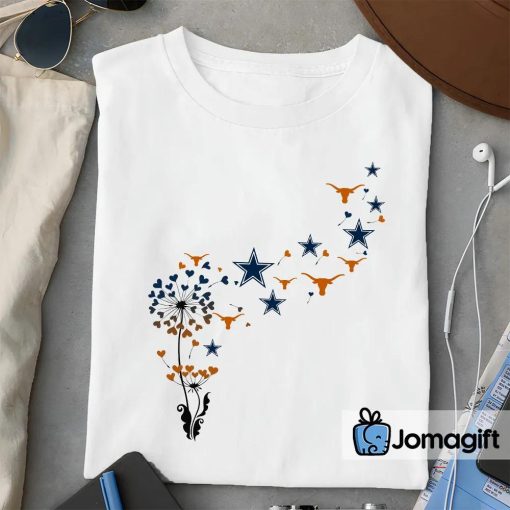 Dallas Cowboys & Texas Longhorns Dandelion Flower T-shirts Special Edition