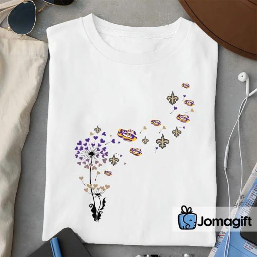 New Orleans Saints & LSU Tigers Dandelion Flower T-shirts Special Edition