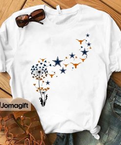 2 Dallas Cowboys Texas Longhorns Dandelion Flower T shirts Special Edition