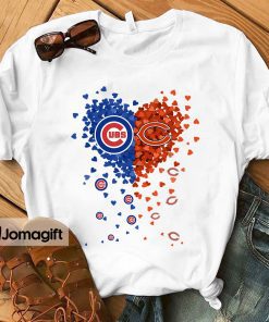 1 Unique Chicago Bears Chicago Cubs Tiny Heart Shape T shirt