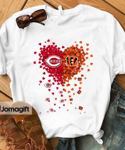 1 Unique Cincinnati Reds bengals Tiny Heart Shape T shirt
