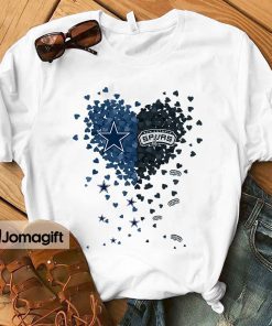 1 Unique Dallas Cowboys San Antonio Spurs Tiny Heart Shape T shirt