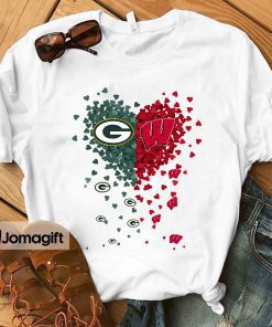 1 Unique Green Bay Packers Wisconsin Badgers Tiny Heart Shape T shirt
