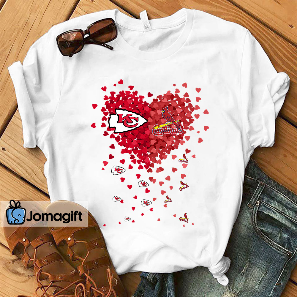 Unique Kansas City Chiefs St. Louis Cardinals Tiny Heart Shape T-shirt -  Jomagift
