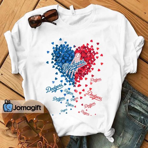 Unique Los Angeles Dodgers Tiny Heart Shape T-shirt