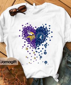 1 Unique Minnesota Vikings Minnesota Timberwolves Tiny Heart Shape T shirt