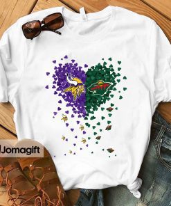 1 Unique Minnesota Vikings and Minnesota Wild Tiny Heart Shape T shirt
