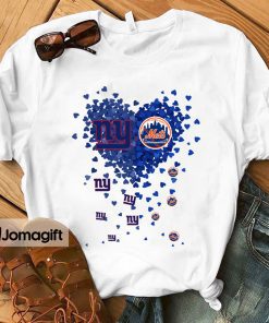 Unique New York Giants New York Mets Tiny Heart Shape T-shirt, Hoodie, Sweater, Long Sleeve