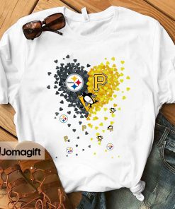 1 Unique Pittsburgh Steelers Pittsburgh Pirates Pittsburgh Penguins Tiny Heart Shape T shirt