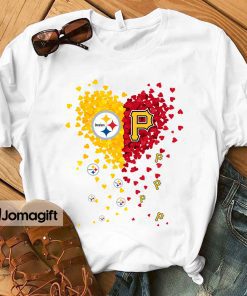 Unique Pittsburgh Steelers Pittsburgh Pirates Tiny Heart Shape T-shirt