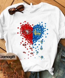 Unique San Francisco 49ers Golden State Warriors Tiny Heart Shape T-shirt, Hoodie, Sweater, Long Sleeve