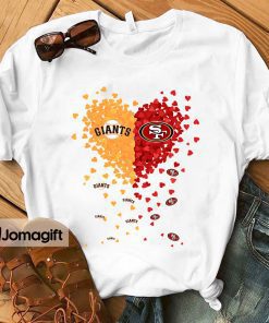 1 Unique San Francisco Giants San Francisco 49ers Tiny Heart Shape T shirt