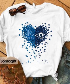 1 Unique dodgers rams Tiny Heart Shape T shirt