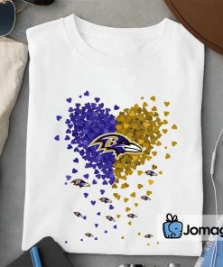 2 Baltimore Ravens Tiny Heart Shape T shirt