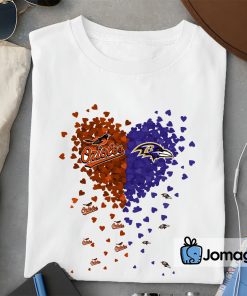 2 Unique Baltimore Orioles Baltimore Ravens Tiny Heart Shape T shirt