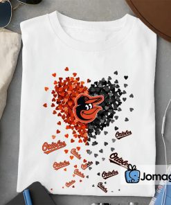 2 Unique Baltimore Orioles Tiny Heart Shape T shirt