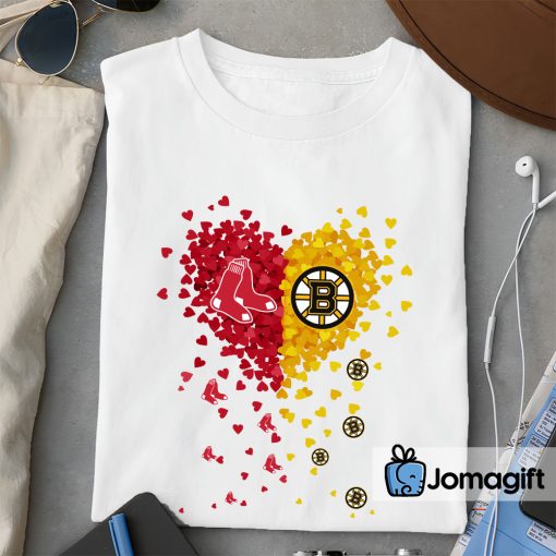 Unique Boston Red Sox Boston Bruins Tiny Heart Shape T-shirt