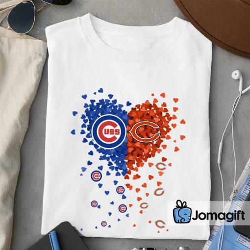 Unique Chicago Bears Chicago Cubs Tiny Heart Shape T-shirt