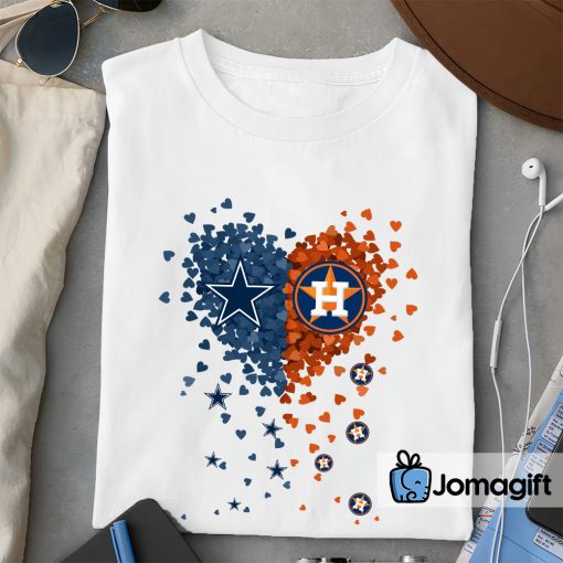 Unique Dallas Cowboys Houston Astros Tiny Heart Shape T-shirt