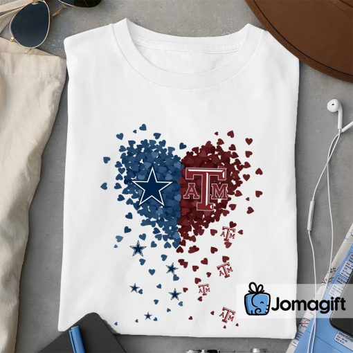 Unique Dallas Cowboys Texas A&M Aggies Tiny Heart Shape T-shirt