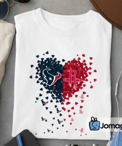 2 Unique Houston Texans Houston Rockets Tiny Heart Shape T shirt