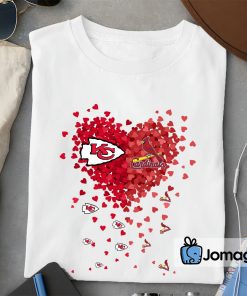 2 Unique Kansas City Chiefs St. Louis Cardinals Tiny Heart Shape T shirt