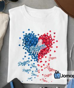 2 Unique Los Angeles Dodgers Tiny Heart Shape T shirt