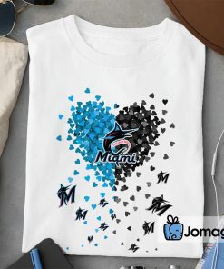 2 Unique Miami Marlins Tiny Heart Shape T shirt