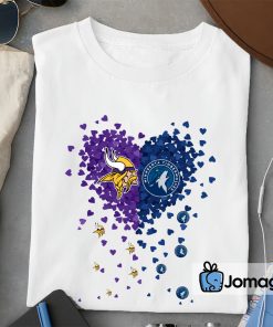 2 Unique Minnesota Vikings Minnesota Timberwolves Tiny Heart Shape T shirt
