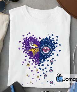 2 Unique Minnesota Vikings Minnesota Twins Tiny Heart Shape T shirt