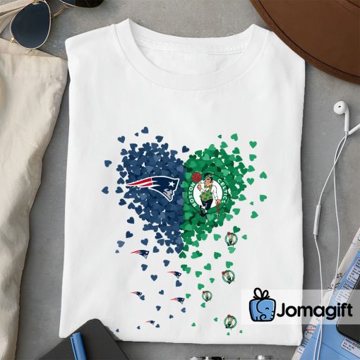 Unique New England Patriots Boston Celtics Tiny Heart Shape T-shirt, Hoodie, Sweater, Long Sleeve And Tank top