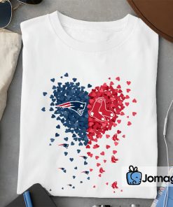 2 Unique New England Patriots Boston Red Sox Tiny Heart Shape T shirt