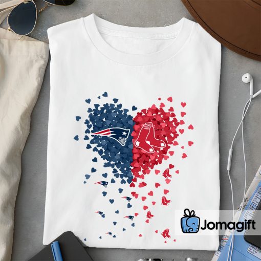 Unique New England Patriots Boston Red Sox Tiny Heart Shape T-shirt, Hoodie, Sweater, Long Sleeve