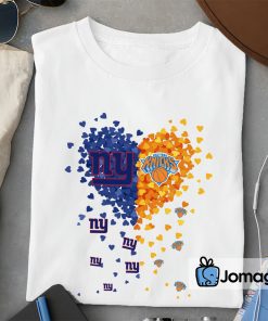 2 Unique New York Giants New York Knicks Tiny Heart Shape T shirt