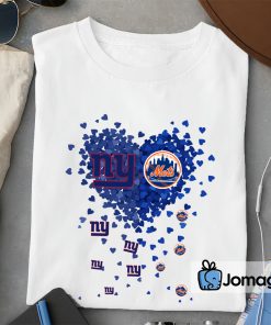 2 Unique New York Giants New York Mets Tiny Heart Shape T shirt