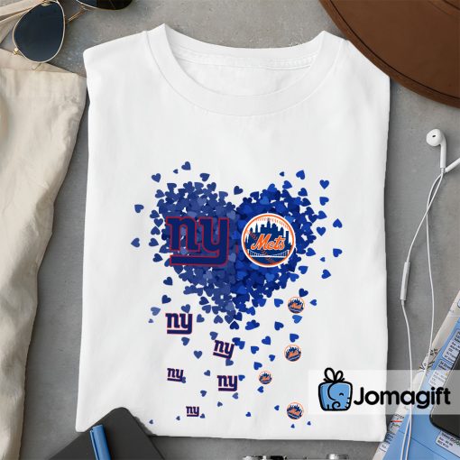 Unique New York Giants New York Mets Tiny Heart Shape T-shirt, Hoodie, Sweater, Long Sleeve