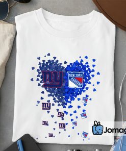 2 Unique New York Giants New York Rangers Tiny Heart Shape T shirt