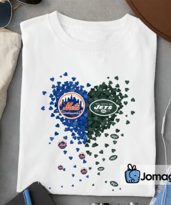 2 Unique New York Mets New York Jets Tiny Heart Shape T shirt
