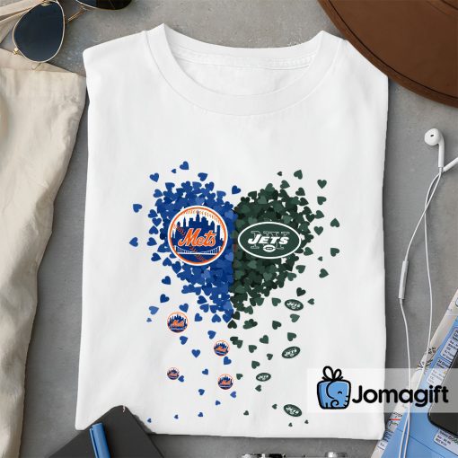 Unique New York Mets New York Jets Tiny Heart Shape T-shirt, Hoodie, Sweater, Long Sleeve