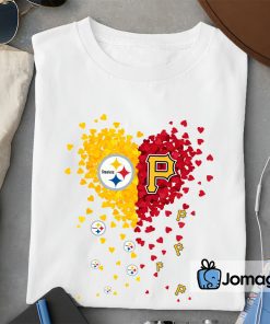 2 Unique Pittsburgh Steelers Pittsburgh Pirates Tiny Heart Shape T shirt