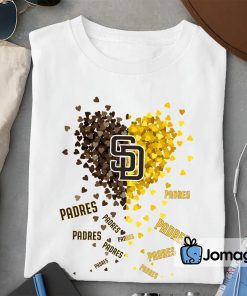 2 Unique San Diego Padres Tiny Heart Shape T shirt