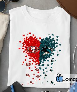 2 Unique San Francisco 49ers San Jose Sharks Tiny Heart Shape T shirt