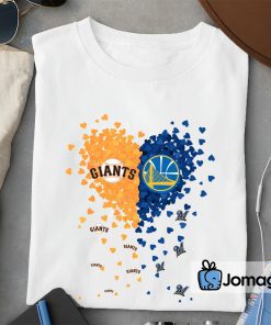 2 Unique San Francisco Giants Golden State Warriors Tiny Heart Shape T shirt