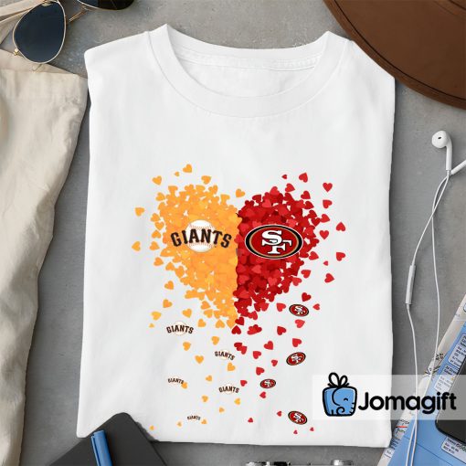 Unique San Francisco Giants San Francisco 49ers Tiny Heart Shape T-shirt, Hoodie, Sweater, Long Sleeve