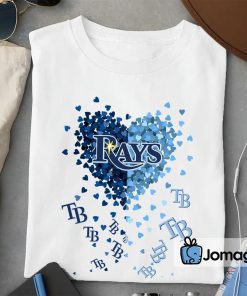 2 Unique Tampa Bay Rays Tiny Heart Shape T shirt