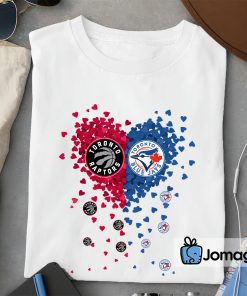 2 Unique Toronto Raptors Toronto Blue Jays Tiny Heart Shape T shirt