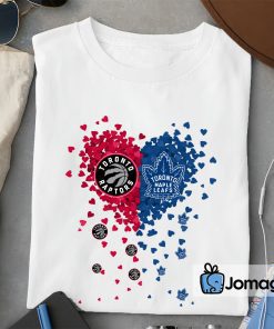 2 Unique Toronto Raptors Toronto Maple Leafs Tiny Heart Shape T shirt