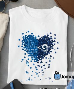 2 Unique dodgers rams Tiny Heart Shape T shirt