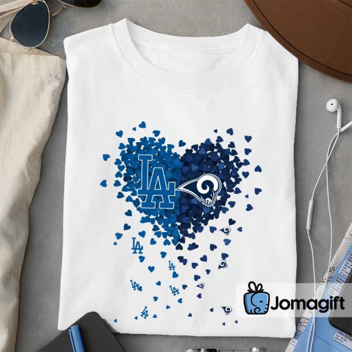 Unique dodgers rams Tiny Heart Shape T-shirt